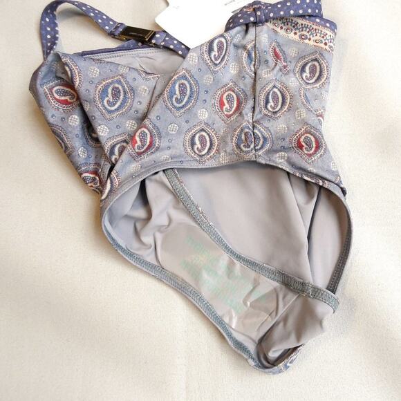 NWT$225 ZIMMERMANN Vitali High-Waist Halter Bikini Paisley Bottom Brief 2 (6-8) - Picture 14 of 16